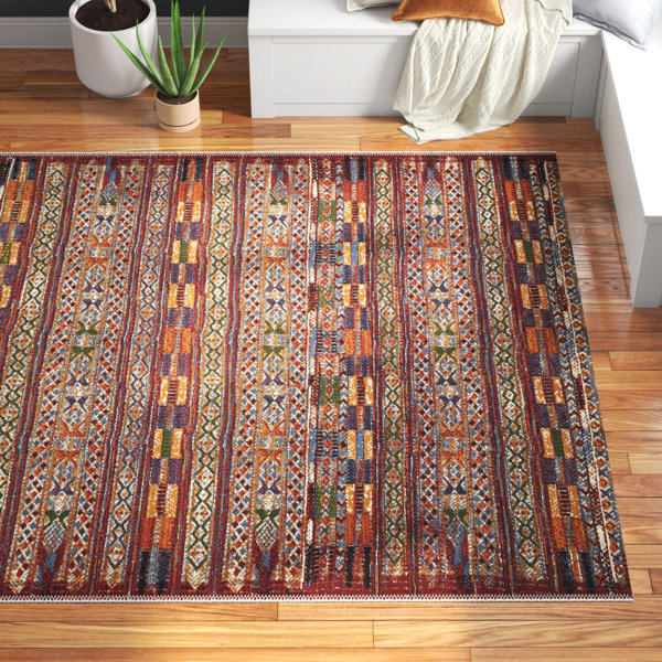 Langley Street Fiecke Abstract Indoor / Outdoor Area Rug in Red & Reviews Wayfair